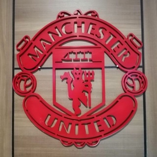 โลโก้แมน ยู​ 40 cm พร้อมแผ่นหลังสีเหลือง. cm ป้ายบ้านเลขที่ Man U Logo