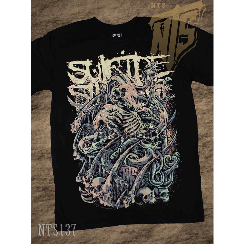 NTS 137 Suicide Silence ROCK เสื้อยืด ลายวงดนตรี ซิลค์สกรีน ผ้าคอตตอนหนานุ่ม ไม่หดไม่ย้วย สีดำ S M L XL XXL