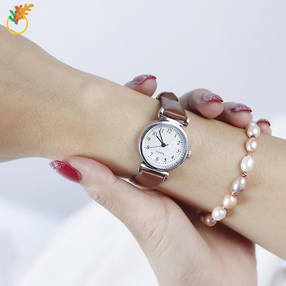 【COD Tangding】นาฬิกาข้อมือผู้หญิง Analog Quartz แบบบางขนาดเล็ก