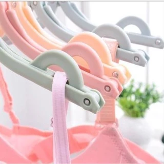 ไม้แขวนเสื้อพับได้ ไม้แขวน ขนาดพกพา สีพาสเทล