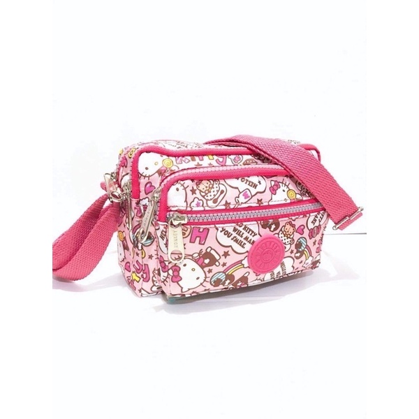🌈🌸KITTY-สีพื้น -DORAEMON (ราคาล้างสต๊อกโกดัง)-สีพื้น🌈🐱🌸⚡️ กระเป๋าสะพายข้างคิตตี้ โดเรม่อน 8 นิ้ว