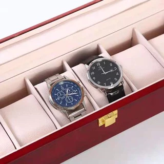 New Alitech กล่องนาฬิกา แบบ6ช่อง watch box - สีดำ 6 ช่อง
