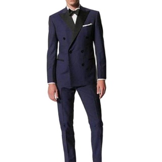 ใหม่ผู้ชายชุด Smolking Noivo Terno Slim Fit Easculino ชุดราตรีชุดสำหรับชายคู่ Breasted Navy Blue Tuxedos Mens ชุดd