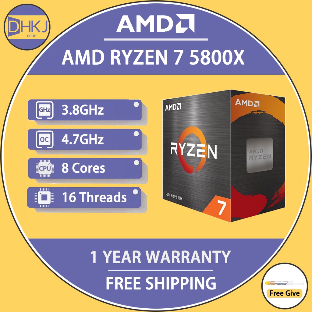 New Amd Ryzen 7 5800x R7 5800x Cpu Processor Am4 38ghz 8 Cores 16 Thread Cpu Office Gamer 9895