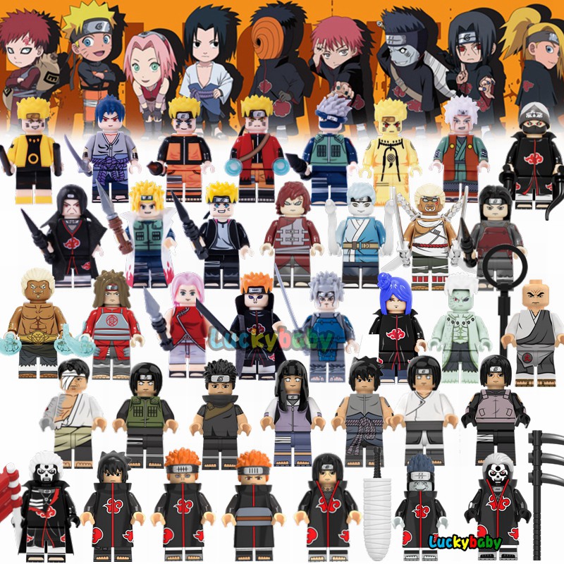 Naruto Lego Minifigures Uzumaki Naruto Uchiha Sasuke Itachi Kakashi การ ์ ตูน Building Blocks ของเล 