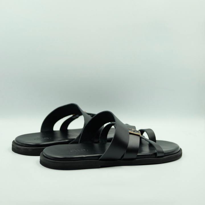 elio originals - รองเท้าแตะหนังแท้ รุ่น Sicily (unisex) สีดำ Black - รูปที่ 2