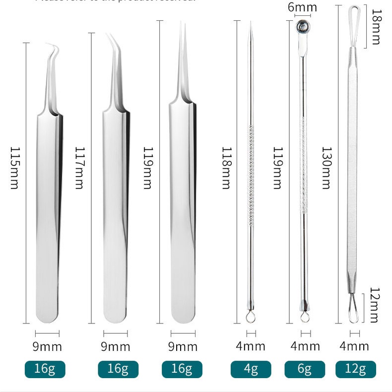 อุปกรณ์กำจัดสิวสแตนเลส แหนบกดสิว ที่กดสิวเสี้ยน คีมดึงสิวเสี้ยน - รูปที่ 4