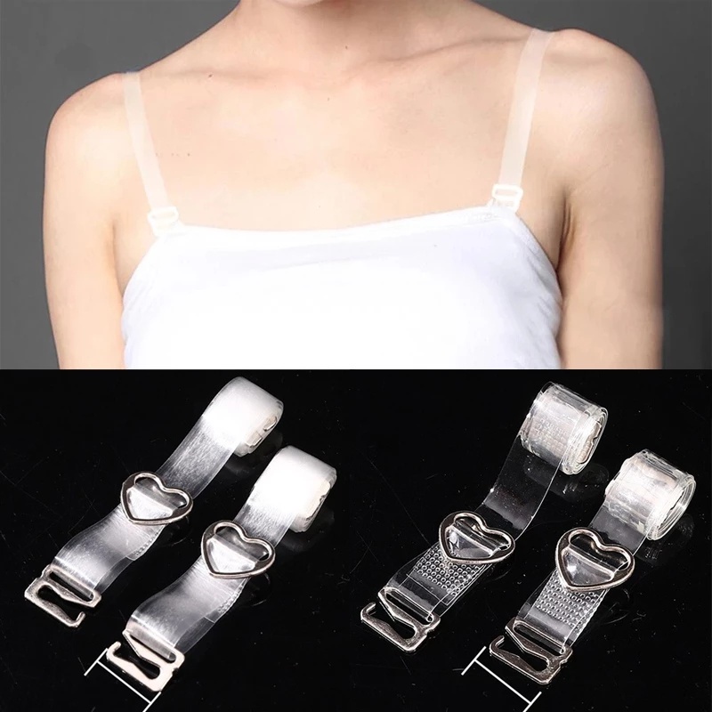 ชุดชั้นใน สายคล้องไหล่ TPU แบบใส ยืดหยุ่น ปรับได้ ฝ้า ชุดชั้นใน สายรัดคริสตัล มองไม่เห็น