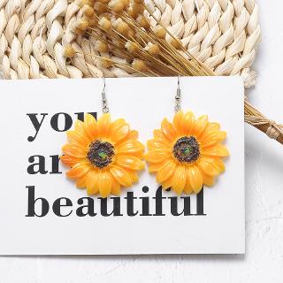 New summer sweet temperament sunflower earrings daisy ins wind seaside vacation small fresh flower earrings female