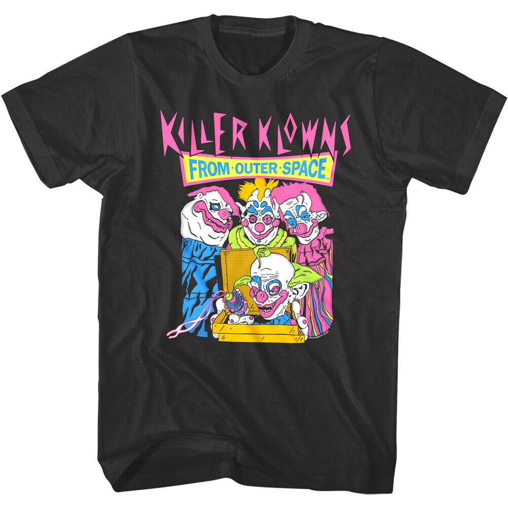 Killer Klows จากด้านนอก Space Pizza Delivery Mens T เสื้อสยองขวัญ Clown ภาพยนตร์หลายสี Tee