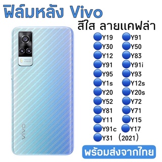 ฟิล์มกันรอยหลัง Vivo สีใสลายแคฟล่า Y19/91/30/50/12/83/91/91i/95/93/Y1s/12s/20/20s/52/72/81/72/Y11/15/91c/17/Y31(2021)