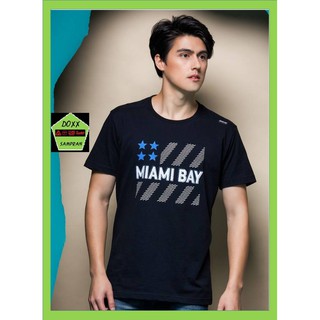 Miami Bay เสื้อคอกลม ชาย รุ่น Split สีดำ