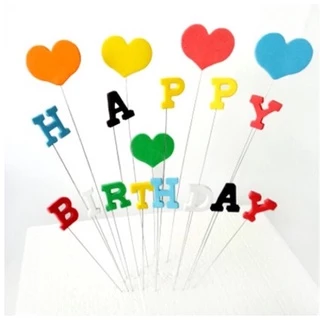 Cake Topper ป้ายปักเค้กลายการ์ตูนสุดน่ารัก (พร้อมส่ง)(ป้ายโฟมดาวหลายสี)