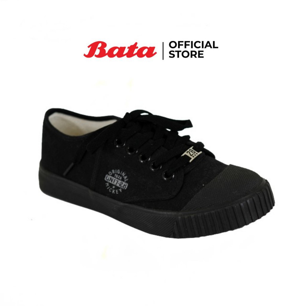 Bata SCHOOL SPORTS รองเท้านักเรียนผ้าใบ CLASSIC MICKEY แบบเชือก สีดำ รหัส 3296612
