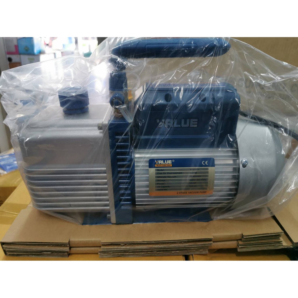 แวคคั่มแอร์ เครื่องแวคคั่ม ยี่ห้อ VALUE รุ่น VE245N โรตารี่ 2 ชั้น 128 ลิตร/ นาที (ปั๊มสูญญากาศแอร์)