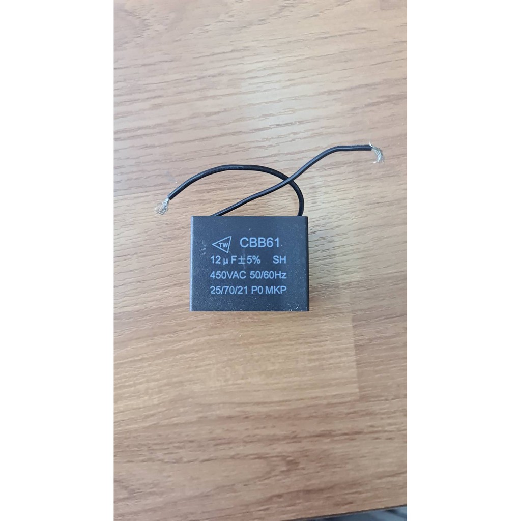 0000008 คาปา ซิเตอร์ 12 uF แคปรัน แคปสี่เหลี่ยม 12uf 450V คาปาซิเตอร์รัน