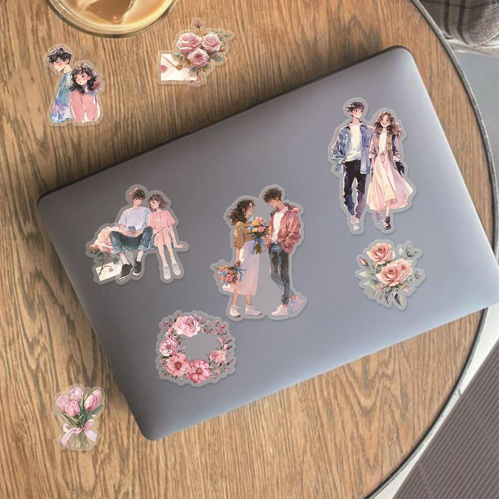30ชิ้นดอกไม้คู่โรแมนติกที่มีรูปแบบต่างๆสัตว์เลี้ยงกันน้ําภาพตัดปะนักเรียนทําเองเครื่องเขียนสติ๊กเกอร์ตกแต่งเหมาะสําหรับแล็ปท็อป,กระเป๋าเดินทาง,เศษหนังสือ,ของขวัญ,สติกเกอร์ตกแต