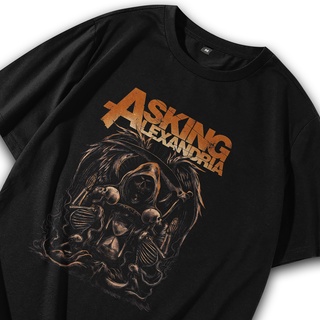 เสื้อยืดโอเวอร์ไซส์Alexandria Band Asking เสื้อยืดลําลอง แขนสั้น พิมพ์ลายวงร็อค เมทัล โอเวอร์ไซซ์ พรีเมี่ยม สไตล์พังก์ร็