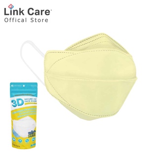 Link Care 3D หน้ากากอนามัย ผู้ใหญ่ สีเหลือง (แพ็ค 3ชิ้น)