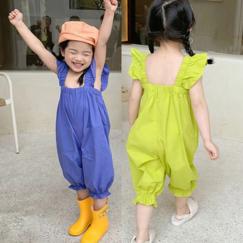 nana พร้อมส่ง ชุดจัมพ์สูทสําหรับเด็กผู้หญิง ชุดเด็กผู้หญิงผ้าฝ้ายมีกระเป๋าsk219983