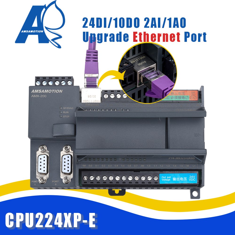 SZ Ethernet CPU224XP-E PLC โปรแกรม Logic Controller เปลี่ยน Siemens 214-3BD23/3AD23 220V สําหรับ S7-