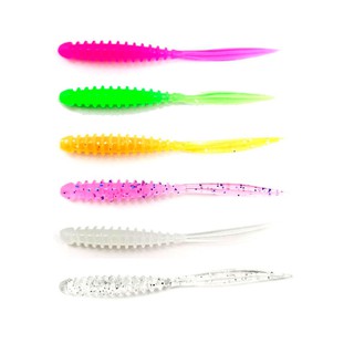 หนอนอจิ 10 ตัว หนอนยาง ทรงเบสิค เรียวเล็ก พอดีคำ หนอน อจิ aji worm light game เหยื่อ ตกปลา