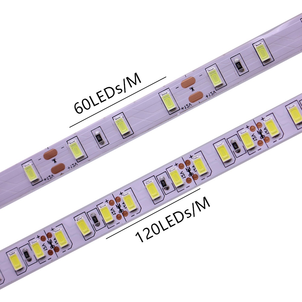 5m 60/120leds/m led strip SMD 5630 5730 ยืดหยุ่น led tape light SMD ไม่ใช่กันน้ํา ip20 10 มม.PCB สีขาว/วอร์มไวท์ DC12V