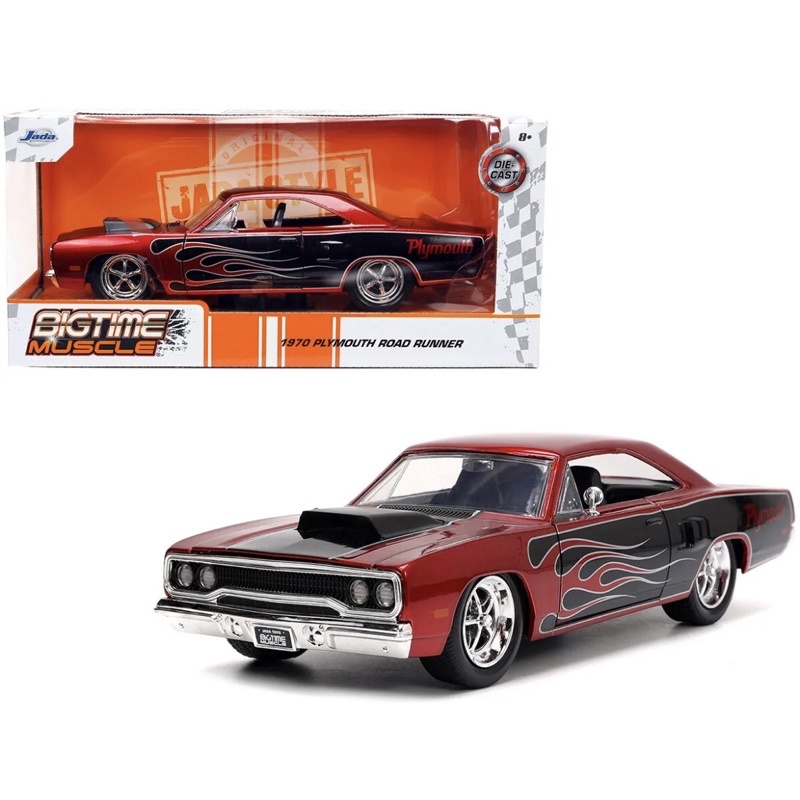 Jada Bigtime Muscle Series: 1970 Plymouth Road Runner (Red/Flames) 1/24 Scale