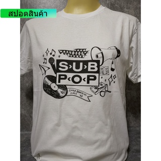 เสื้อวงนำเข้า Sub Pop Record Subpop Nirvana Grunge Kurt Cobain Style Vitage T-Shirt