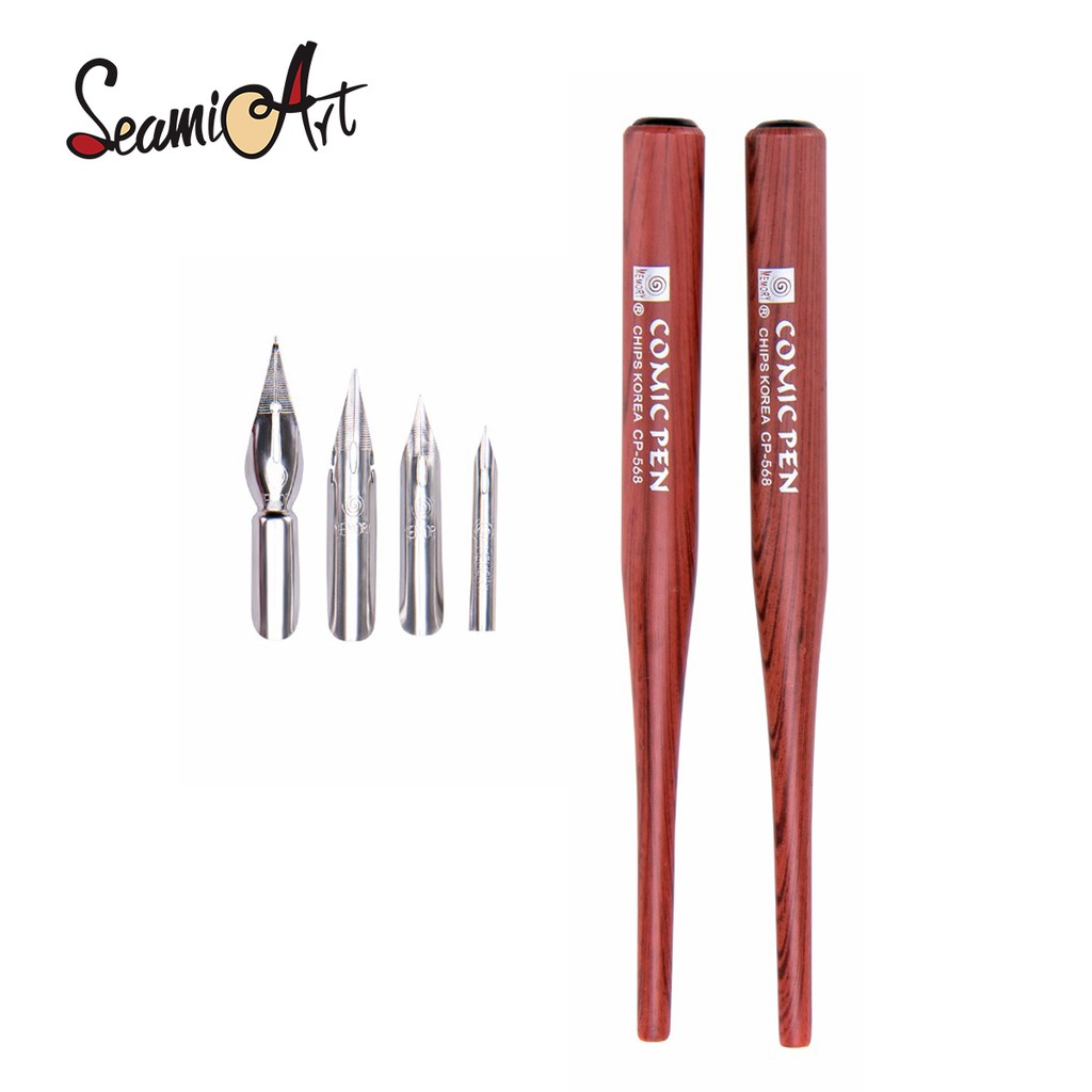 SeamiArt ปากกา 4 ชิ้น+ที่วางปากกา 2 ชิ้นสําหรับศิลปิน anime/comic/พู่กัน