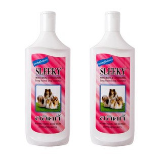 Sleeky Long Haired Dog Shampoo แชมพูสุนัข สลิคกี้ บำรุงขนและผิวหนัง สำหรับสุนัขขนยาว 1000ml. (แพ๊ค 2 ขวด)