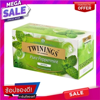 ทไวนิงส์ ชาเปปเปอร์มินต์ 2 กรัม x 25 ซอง Twinings Pure Peppermint Tea 2 g x 25 Tea Bags