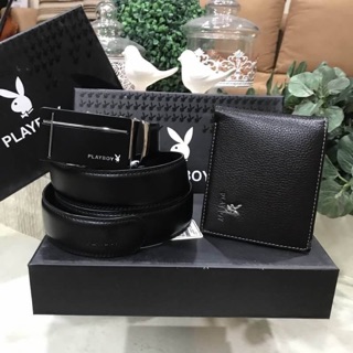 แท้💯% LAYBOY LEATHER BELT &amp; WALLET VALUE PACK Limited Edition จาก Playboy