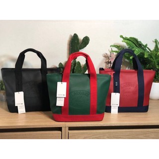 WOMENS CLASSIC COATED PIQUÉ CANVAS ZIP TOTE BAG ทรง Mini tote bag