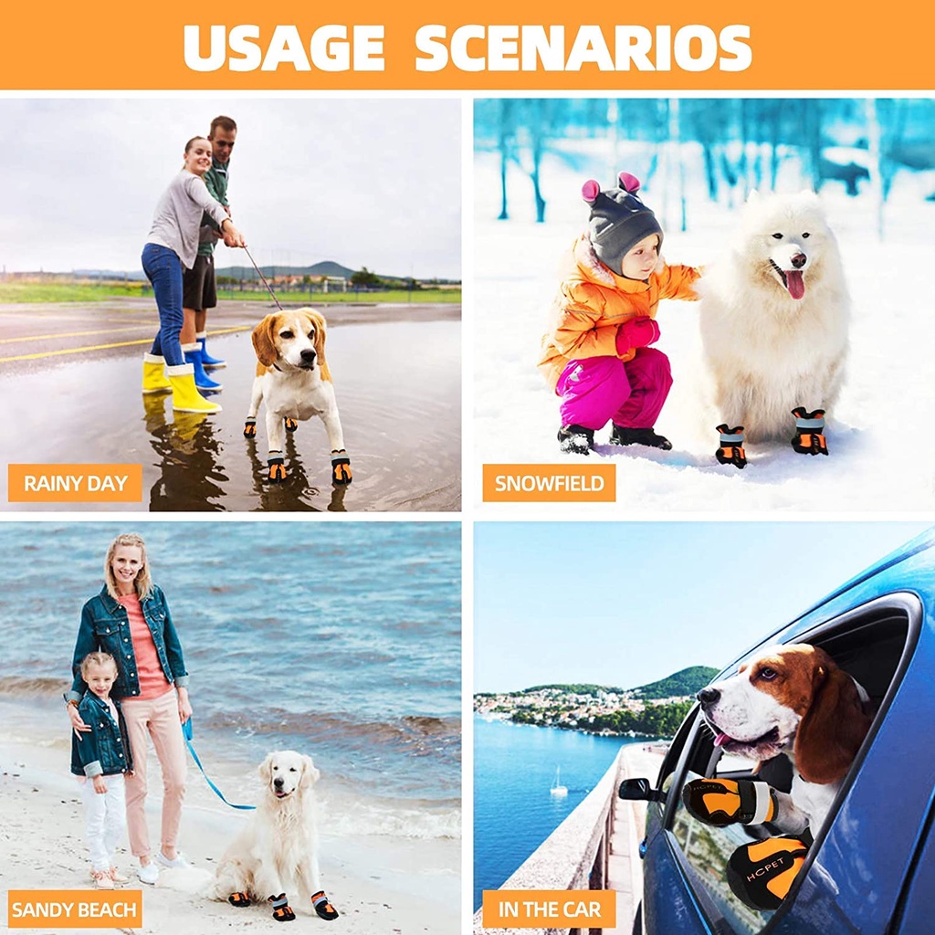 พร้อมส่งในไทย รองเท้าสุนัขแมว กันลื่น มีแทบสะท้อนแสง