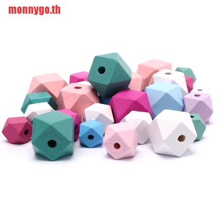 [monnygo] ลูกปัดไม้แปดเหลี่ยม ทรงหลวม สําหรับสร้อยคอ DIY