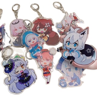 Hololive Vtuber Keychain Anime Figure Pendant Gawr Gura Mori Usada Fubuki Suisei