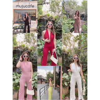 🤩กรอกโค้ด99FASH1  ส่วนลด 25% เมื่อซื้อขั้นต่ำ 99 .- ❥Kasamaclothes Jumpsuit คล้องคอเว้าหลังแซ่บมาก แม๊!!!!