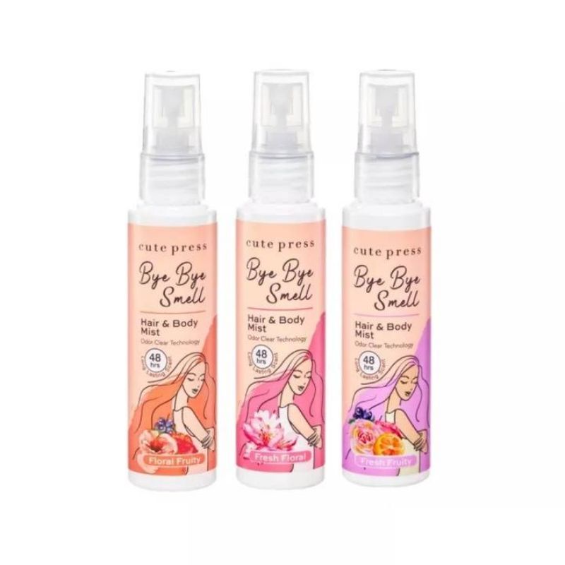 CUTE PRESS สเปรย์ฉีดผมและผิวกาย BYE BYE SMELL HAIR & BODY MIST 3 กลิ่น
