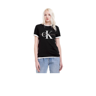 Calvin Klein เสื้อยืดผู้หญิง รุ่น J216394 BAE สีดำ