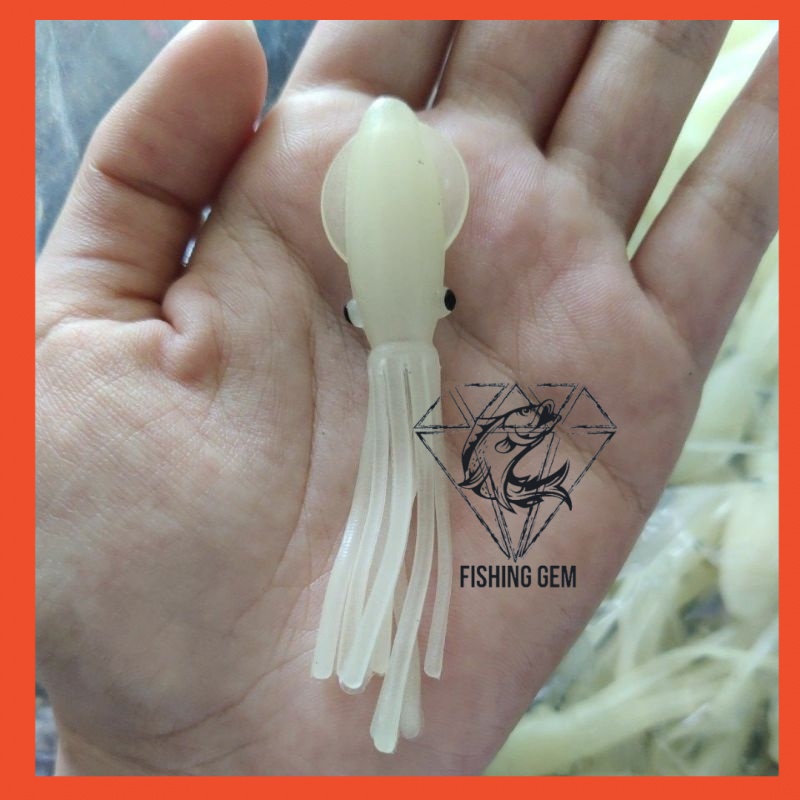 [ada Video]squid Bait Sotong Glow in the dark 75mm 4g SureCatch 1pcs 1ekor