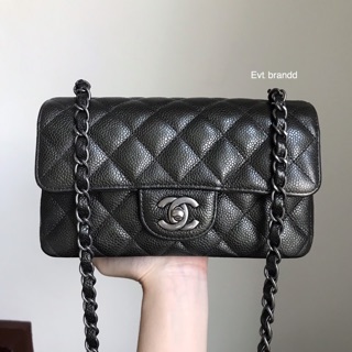 Used like very newww chanel mini 8 caviar เย็บขอบ สีชาโคล