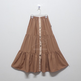 SK-A97 Long Skirt กระโปรงเด็ก กระโปรงเด็กผู้หญิง รุ่น 3ชั้นแต่งกระดูมหน้า รอบเอว 22นิ้ว ยืดไม่เกิน 30นิ้ว ความยาว 32นิ้ว