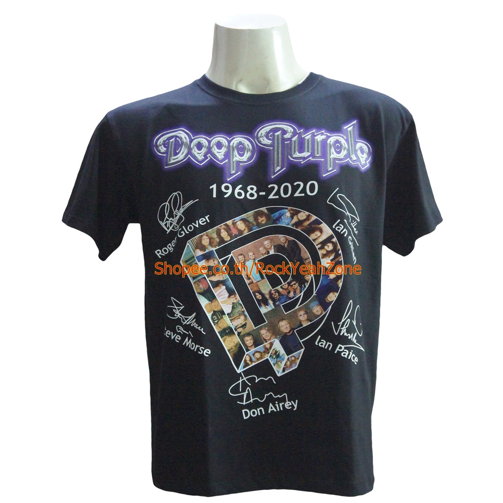 เสื้อวง Deep Purple ไซส์ยุโรป ดีปเพอร์เพิล PTA1839 ลายวงดนตรีร็อค เดธเมทัล Rockyeah