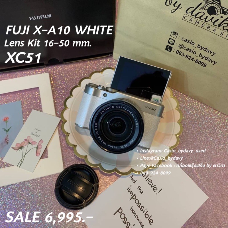 กล้อง FUJI X-A10 White มาพร้อม เลนส์ Kit 16-50 mm. (XC51) สินค้ามือสองมีประกัน
