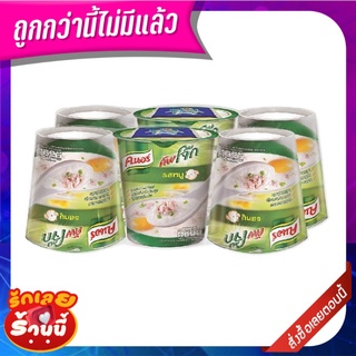 คนอร์คัพ โจ๊กกึ่งสำเร็จรูป รสหมู 35 กรัม x 6 ถ้วย Knorr Cup Jok Pork 35 g x 6 Cups