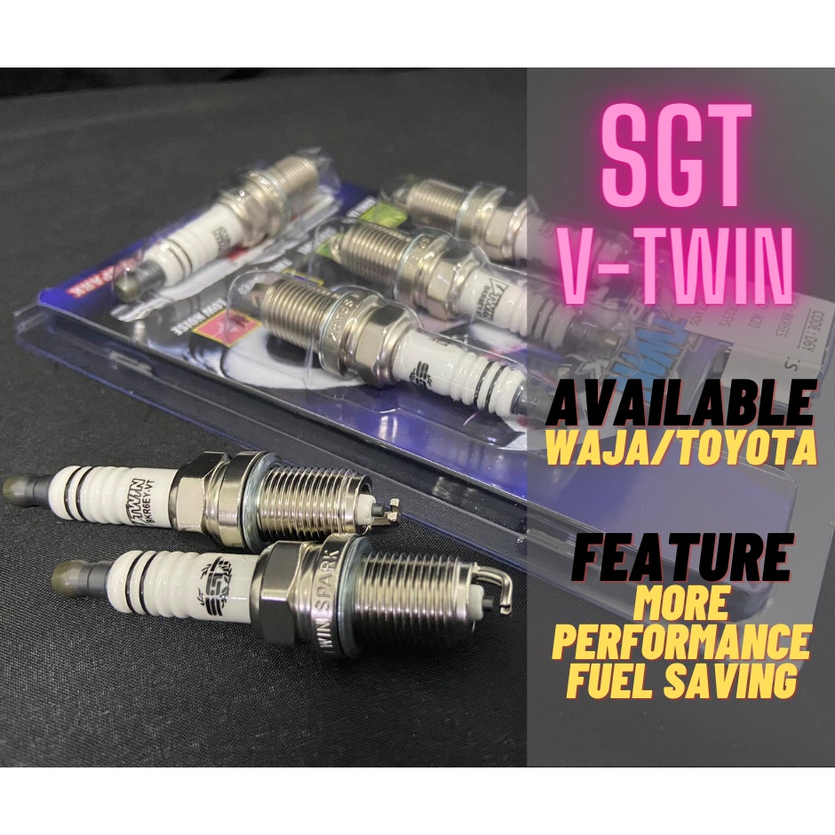 SGT V TWIN SPARK PLUG BKR6ETY Code : G6Y 4pcs Campro Engine Gen-2/Satria Neo/Waja Campro/Persona/Sag