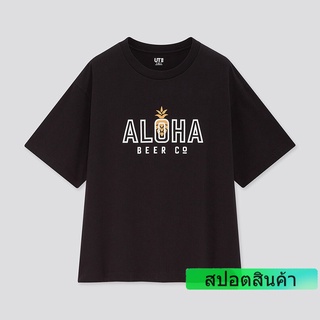 เสื้อยืดแขนสั้นพิมพ์ลายฮาวายสําหรับผู้หญิง 431664 Uniqlo