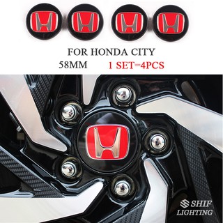 4 x 58 มม. H โลโก้ล้อรถยนต์สำหรับ Honda City Jazz