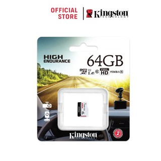 ราคาKingston 64GB กล้องติดรถและวงจรปิด High Endurance microSD Card r/95 w/30 MB/s Memory Card (SDCE/64GB)